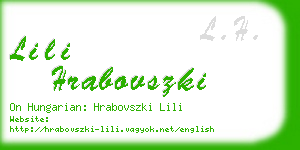 lili hrabovszki business card